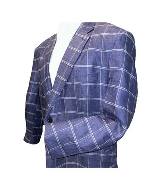 Windowpane Navy Blue Men's Blazer
